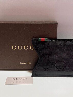 Gucci Guccissima Black Leather Phone Case